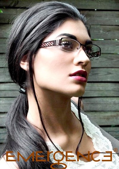 Square jawed model with glasses